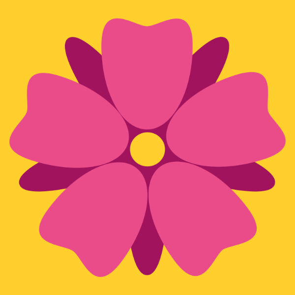 In this example, we remove the unwanted yellow background around the pink flower icon. We identify the background color by clicking on the preview, then remove it along with 15% of similar shades. Since the same yellow color is also used in the center of the flower, we use the option to remove only the outer areas of the background that are adjacent to the PNG's edges. (Source: Wikipedia.)