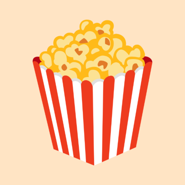 This example demonstrates how to center an icon with an opaque background. In our case, the popcorn icon uses a solid bisque color fill. To center it both horizontally and vertically, we simply specify the color "bisque" in the tool's options. (Source: Wikipedia.)