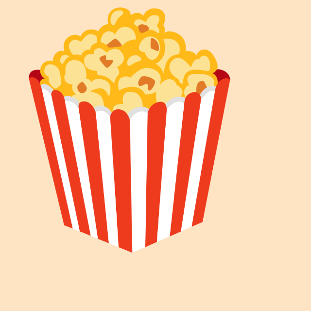 This example demonstrates how to center an icon with an opaque background. In our case, the popcorn icon uses a solid bisque color fill. To center it both horizontally and vertically, we simply specify the color "bisque" in the tool's options. (Source: Wikipedia.)