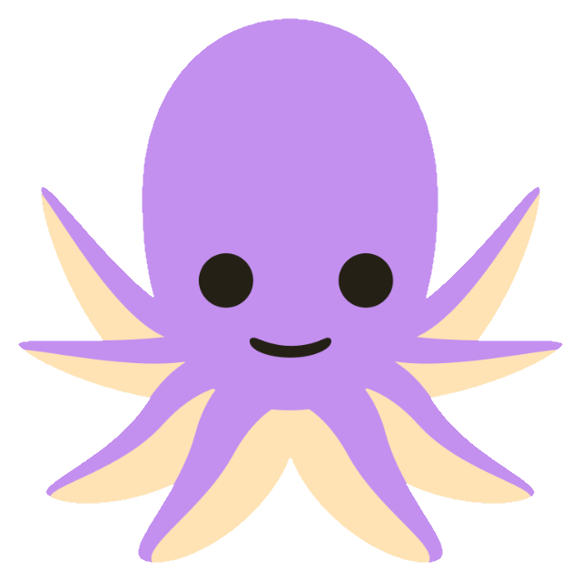 In this example, we upload a JPG image of a purple octopus on a light blue background. While converting the icon to PNG, we make the background transparent by identifying the background color as RGB(173, 218, 251) and removing it with a 20% threshold. We also enable edge smoothing to make the icon's edges semi-transparent, setting the radius to 1. (Source: Wikipedia.)