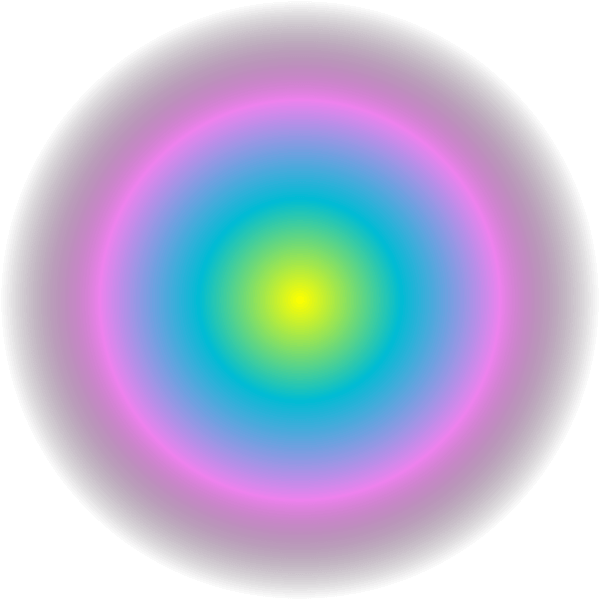 In this example, we generate a spectrum in the form of a radial gradient. It starts at the central point of a square PNG and spreads within a radius of 300 pixels. It consists of four colors defined in RGB(A) format. The first three colors are opaque, while the last one is transparent.