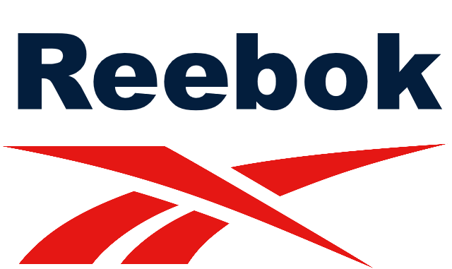 In this example, we upload the Reebok company logo without text. To increase the logo's recognition for people unfamiliar with the brand, we add the text "Reebok" to the logo. We create free space above the logo and add the company name using the Arial Black font. We use the brand's dark blue color and set the text size to 150 pixels. (Source: Wikipedia.)