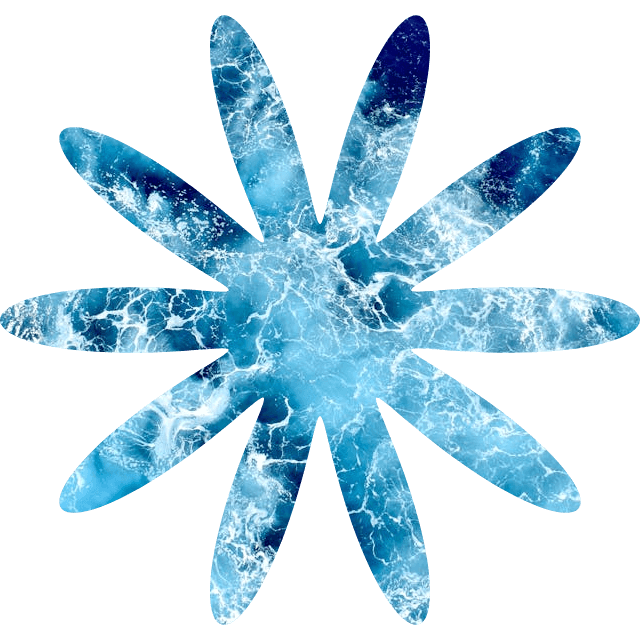 In this example, we make a decorative wavy cut from a PNG image of the ocean, full of blue waves. We increase the wave amplitude to 0.7, which creates long wave peaks resembling daisy petals. In total, we generate 10 petals and set the output dimensions of the final PNG to 640 by 640 pixels. (Source: Pexels.)