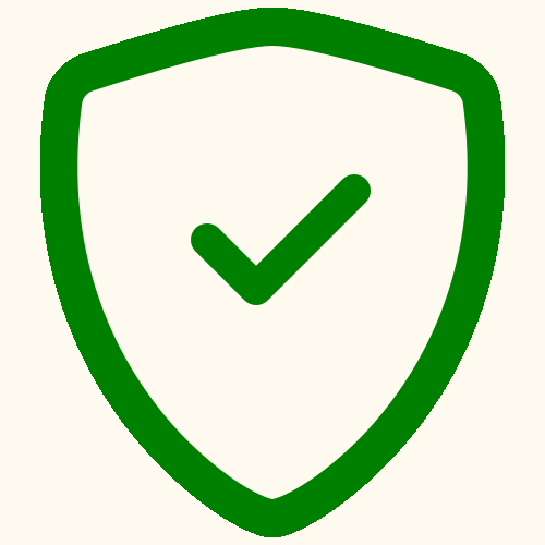 In this example, we activate the "Thin Icon from Outside" mode and reduce the thickness of a shield icon with a checkmark. We specify removing 10 pixels from the edges of the icon and apply the removal only to the outer part of the icon, leaving the checkmark inside the shield unchanged. Additionally, we allow the program to automatically detect the icon's fill and edit the icon on the detected background color. (Source: Wikipedia.)