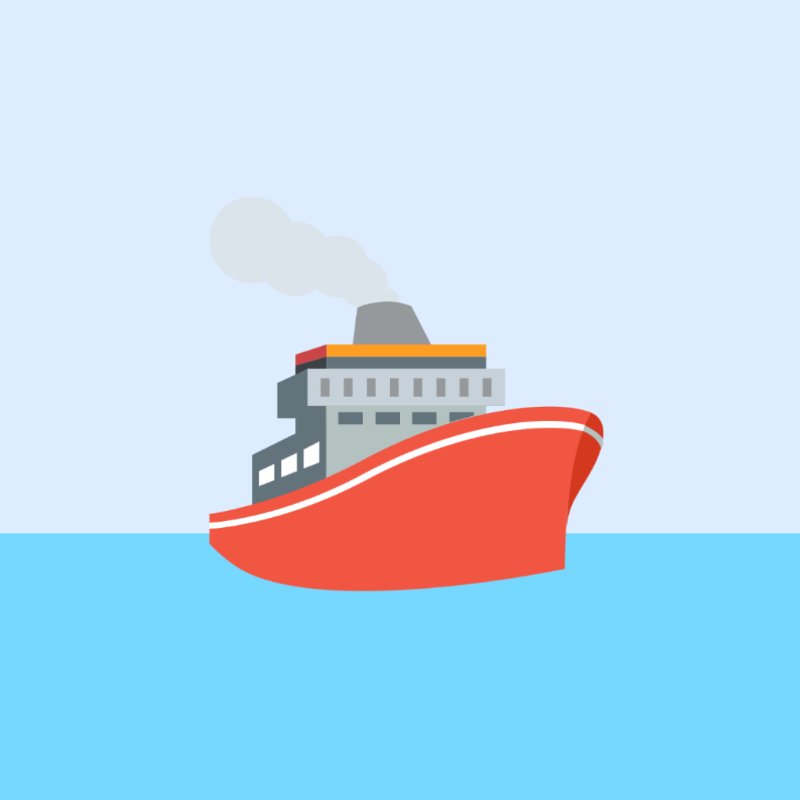 In this example, we remove a large portion of the colorful icon that does not carry important information. We get rid of 190 pixels from all four sides of the icon, which includes pixels of the sky and sea. As a result, we get a more focused ship icon. (Source: Wikipedia.)