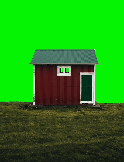 In this example, we delete the green screen from a PNG photo of a tiny house on the edge of a hill. To match all the green pixels, we delete all color shades that have 15% color similarity with the lime color. Additionally, to make sure no green pixels are left on the edges of the house, we turn on the "Smooth Object Edges" option with the feather radius of 1 pixel. Now the tiny house has a transparent background and you can combine it with any landscape. (Source: Pexels.)