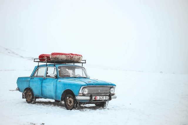 This example pixelates a rectangular area of a PNG picture. The pixelation strength is 10 and it's applied to a 355x205 rectangle at position (50, 175) that contains an old car. As only the car is pixelated, the snowy background is left unchanged.  (Source: Pexels.)