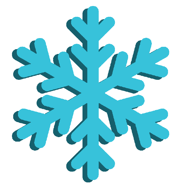 In this example, we transform a plain monochrome snowflake icon into a two-tone 3D snowflake icon using a shadow. We completely remove the blur and draw a sharp, dark blue shadow positioned slightly to the left and below the original snowflake. (Source: Wikipedia.)