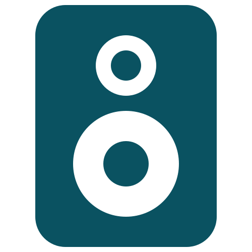 In this example, we create a thin outlined speaker icon from a filled speaker icon. We enable the "All Layers Outline" mode, which adds a 16-pixel outline to each element of the icon. The tool creates an outer outline of the speaker and two inner outlines for each speaker vent. (Source: Wikipedia.)