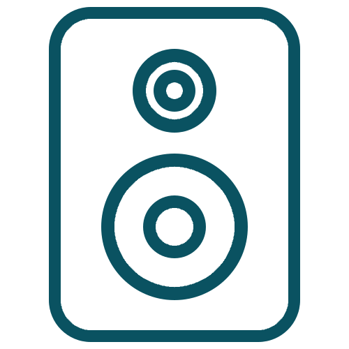 In this example, we create a thin outlined speaker icon from a filled speaker icon. We enable the "All Layers Outline" mode, which adds a 16-pixel outline to each element of the icon. The tool creates an outer outline of the speaker and two inner outlines for each speaker vent. (Source: Wikipedia.)