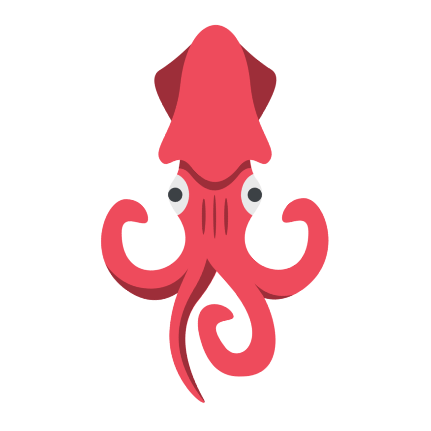 In this example, we rotate a squid icon by -45 degrees. This rotates the icon clockwise, changing the diagonal tilt of the squid to a vertical direction. The program automatically increases the PNG size to ensure the squid fits completely in the vertical position. (Source: Wikipedia.)