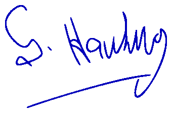 This example adds the bold effect to Stephen Hawking's signature and increases its size by 2 pixels. Since the original color of the signature is blue, the program uses the same color to add the bold pixels. As a result, the output signature looks like it was written with a thick blue sharpie. (Source: Wikipedia.)