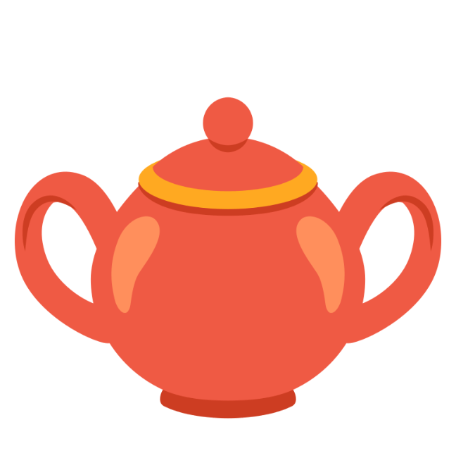 In this example, we apply vertical reflection to the red teapot icon. We split the PNG icon into two parts along the vertical axis and symmetrically copy the left part of the teapot to the right side. In this way, the part of the teapot that contains the handle replaces half of the teapot with the spout. As a result, the teapot icon turns into a symmetrical sugar bowl icon with two handles. (Source: Wikipedia.)