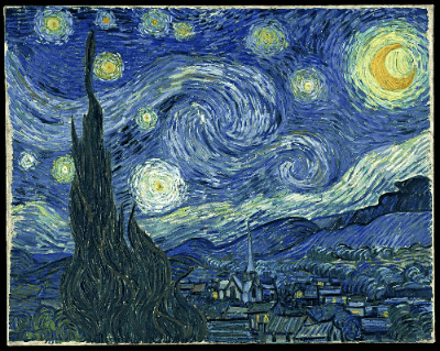In this example, we use the "Fade Transition" effect to create a frame-by-frame reveal animation of Van Gogh's Starry Night. The image starts completely invisible (0% opacity) on a black background and then becomes fully visible (100% opacity) over 30 frames in 6 seconds. It loops endlessly for continuous display. An interesting use case for this effect could be revealing artworks at an exhibition or museum as visitors approach (a motion sensor could trigger the start). (Source: Wikipedia.)