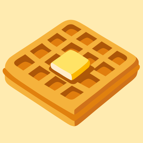 In this example, we crop a square waffle icon to a smaller square size. This way, we remove a lot of empty unnecessary space, leaving only the focused waffle icon sized 480 by 480 pixels. (Source: Wikipedia.)