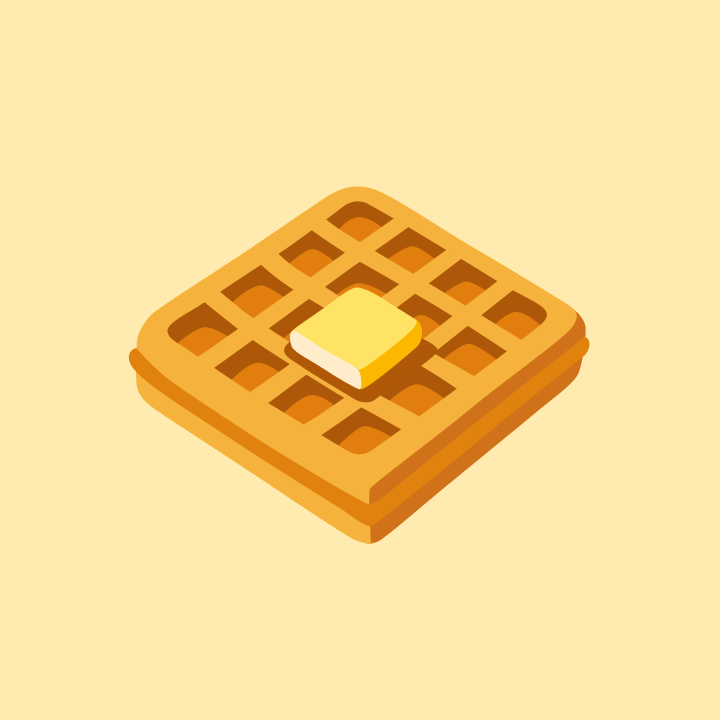 In this example, we crop a square waffle icon to a smaller square size. This way, we remove a lot of empty unnecessary space, leaving only the focused waffle icon sized 480 by 480 pixels. (Source: Wikipedia.)