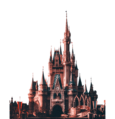 In this example, we surround a Walt Disney castle PNG with a border that goes on three of its sides. As the 40-pixel border surrounds the PNG, it's drawn on the outside of the picture. The border adds empty space on the left, right, and top sides. To view the exact boundaries of the border, click on the example and check the preview window. It will be surrounded by dashed lines. (Source: Pexels.)