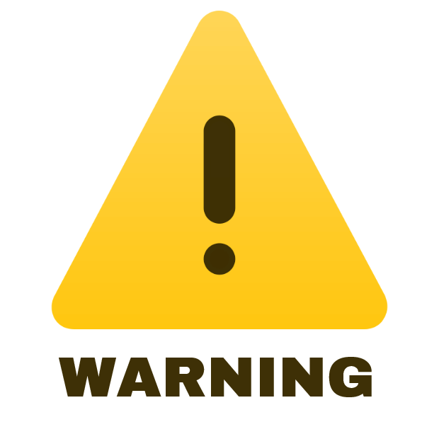 In this example, we add the word "WARNING" to the yellow warning icon to ensure everyone easily understands its meaning. The text uses the same color as the exclamation mark element on the icon (#3e3006) and is placed below the yellow triangle. The text is styled in bold using the custom font Archivo Black from Google Fonts, which is 80 pixels in size. (Source: Wikipedia.)