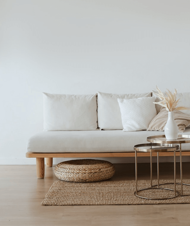 In this example, we erase the left side of a PNG image of a stylish living room design. As the image is 640 in width, to select the left half, we match pixels from 0 to 320. We use the color "transparent" as the eraser color, which makes this area completely transparent. (Source: Pexels.)