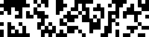 This example generates a static noise PNG with large pixelated blocks. The PNG has a horizontal strip shape with dimensions of 480 by 120 pixels and each static pixel has a size of 12 pixels.