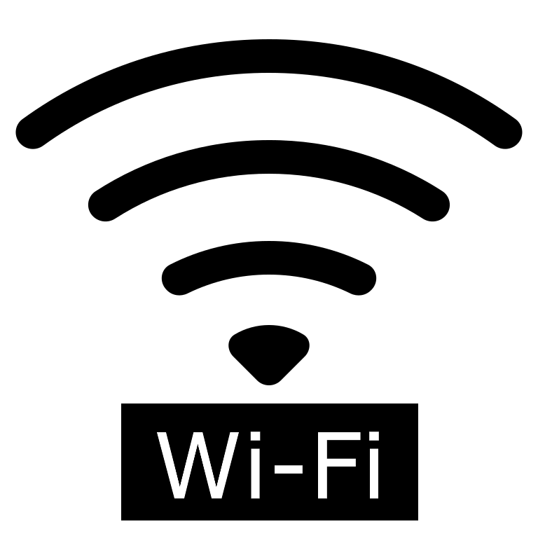 In this example, we add the text "Wi-Fi" to the Wi-Fi icon to make it intuitive for all users of our mobile app. We create high-contrast and easily readable text using white Verdana font letters on a black background. (Source: Wikipedia.)