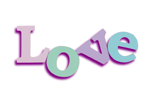 In this example, we generate an unusual purple shadow that we add to the letters of a PNG image with the word "Love". We slightly offset the shadow to the left (by 6 pixels) and down (by 8 pixels). We blur the "purple" shadow with a radius of 8 pixels and add a 40-pixel padding around the PNG image. (Source: Pexels.)